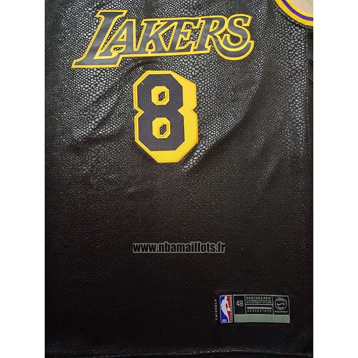 Maillot Los Angeles Lakers Kobe Bryant NO 8 24 Black Mamba Noir